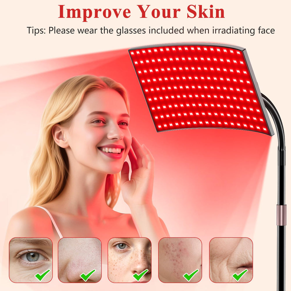 XMZXMZ red light panel providing full-body coverage in a home setting.