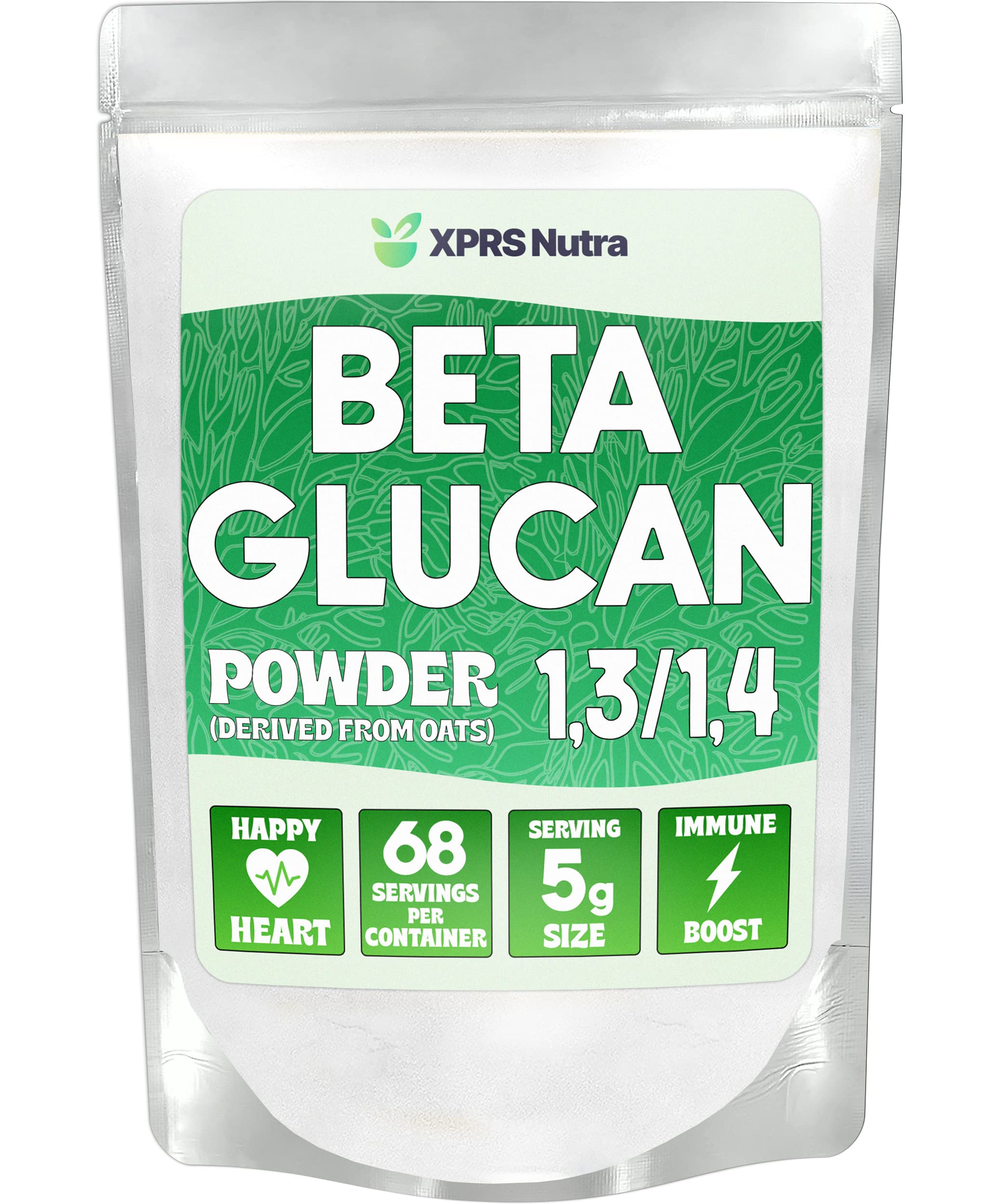 XPRS Nutra Beta Glucan powder bottle ready for daily use in drinks and foods
