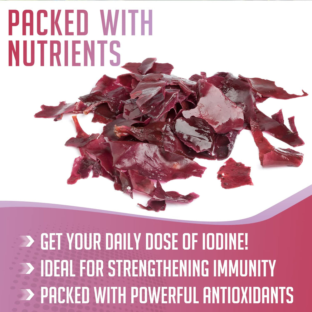 XPRS Nutra Dulse Powder sprinkled on a salad for flavor and fiber