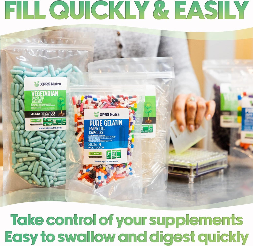 XPRS Nutra Size 0 capsules illustrate rapid dissolution for ingredient delivery
