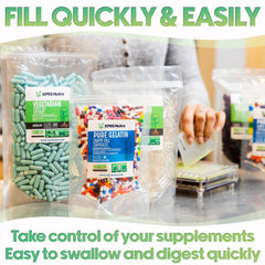 XPRS Nutra Size 2 capsules showing snap-shut lid for secure closure