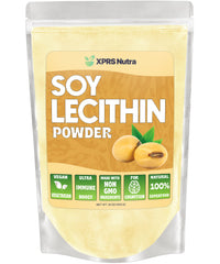 XPRS Nutra Soy Lecithin Powder in a jar emulsifies batters for smooth baking results.