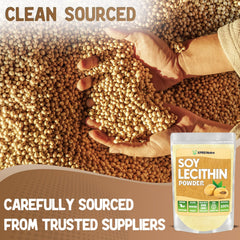 XPRS Nutra Soy Lecithin Powder with a scoop blends easily into smoothies and batters.