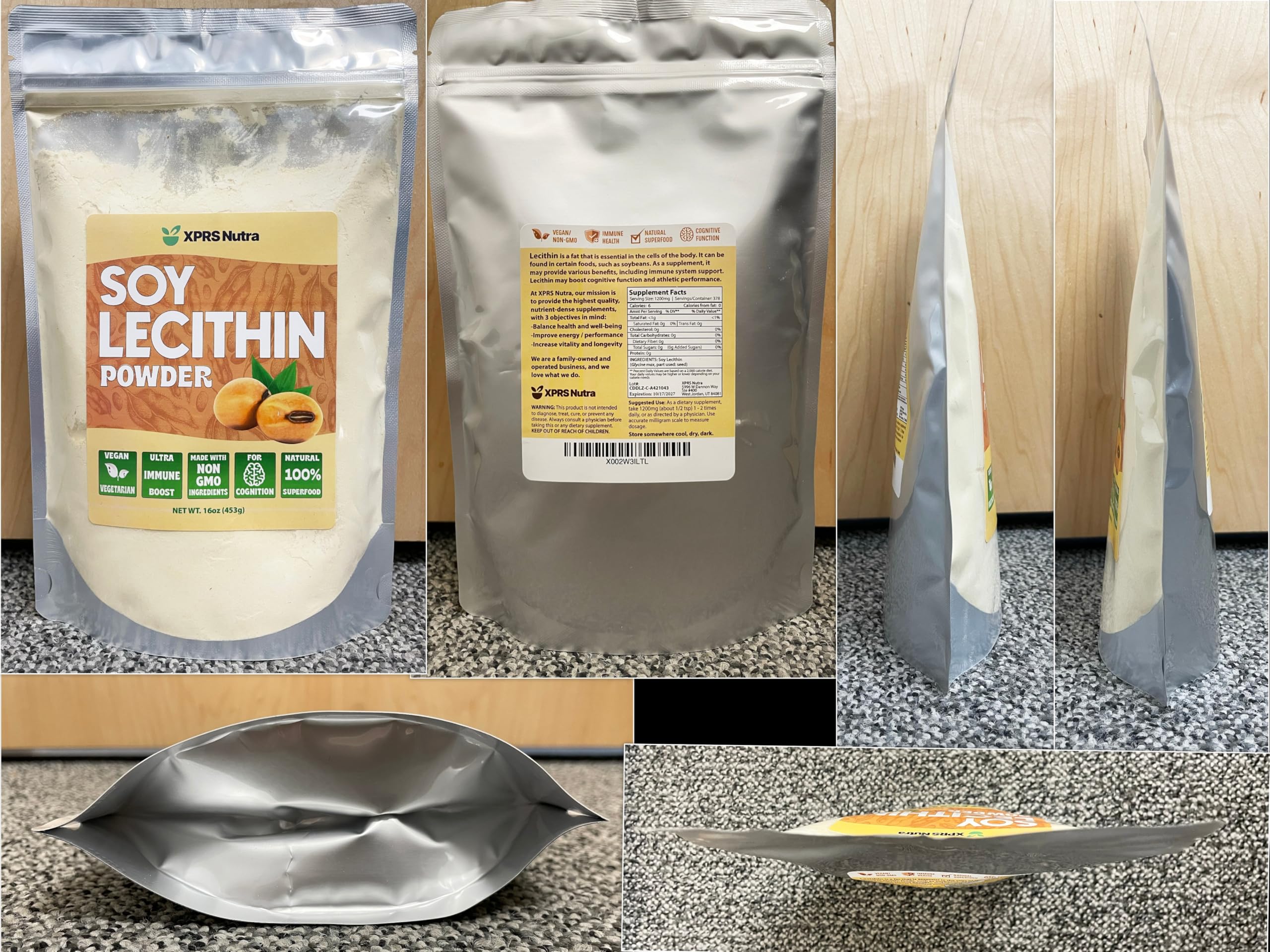 XPRS Nutra Soy Lecithin Powder vegan-friendly tub inspires healthy cooking and baking experiments.