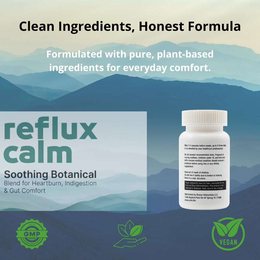 xrim Reflux Inhibitor ingredients panel close-up with Betaine HCl and pepsin