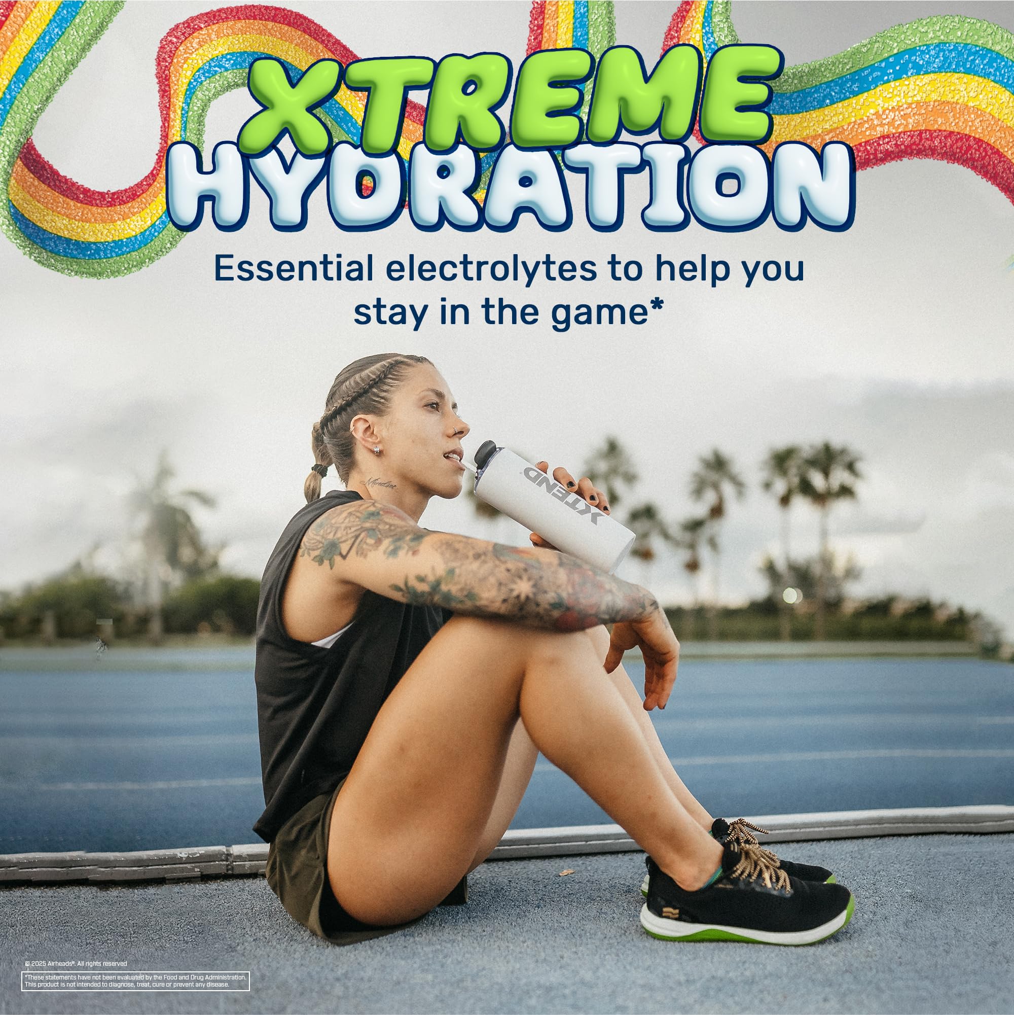 Xtend AirHeads Rainbow Berry serving pack for on-the-go workouts.