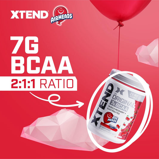 Xtend BCAAs 2:1:1 ratio graphic highlighting lean muscle support