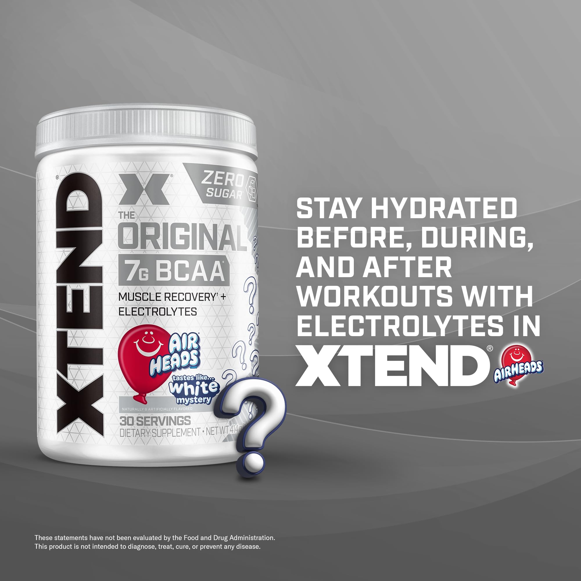 Xtend electrolytes label highlights hydration and balanced energy during exercise
