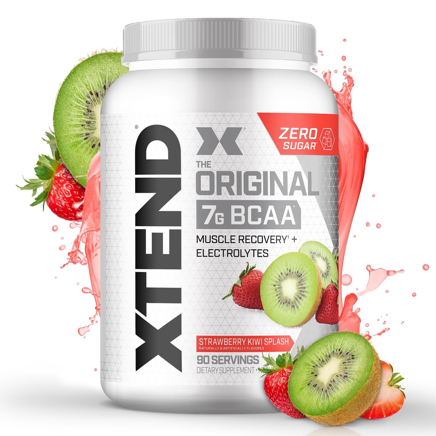 Xtend Original BCAA bottle front highlights the sugar-free recovery formula.