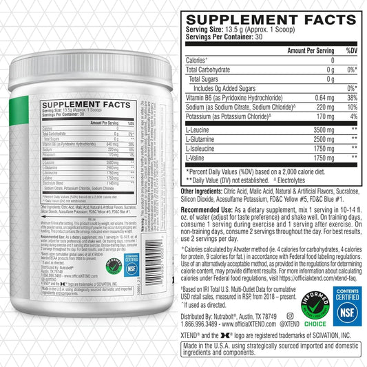 Xtend Original BCAA powder scoop measures seven grams per serving for precision.