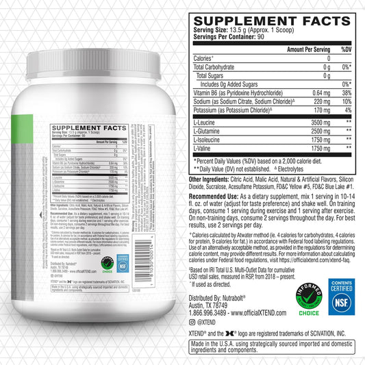 Xtend Original BCAA powder scoop illustrating precise 7g servings