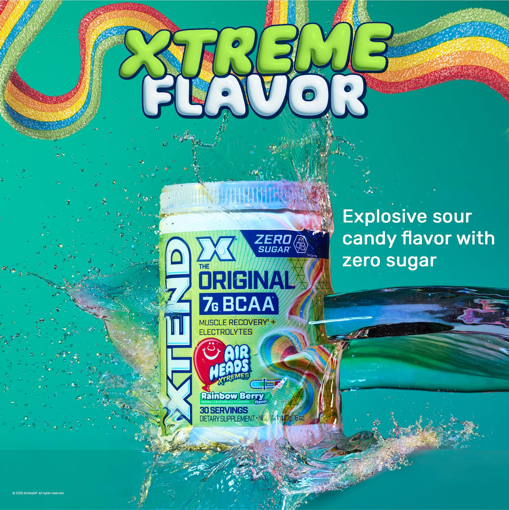 Xtend Original BCAA in-use during workout for flavor and hydration.
