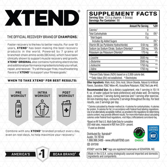 Xtend Original BCAA Powder Mango Madness served glass shows hydration during training sessions.