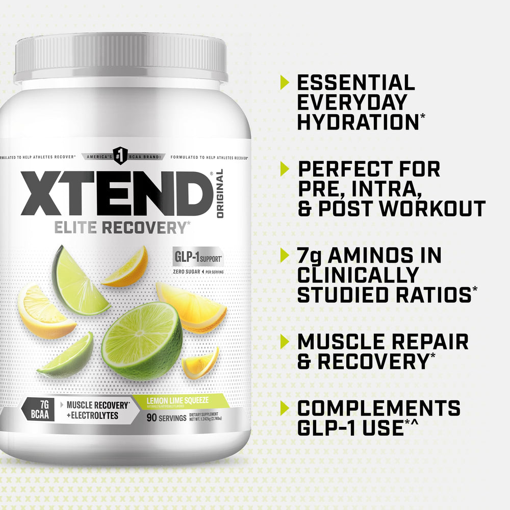 Xtend original label close-up emphasizing sugar-free electrolyte blend