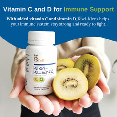 Xtendlife Kiwi-Klenz tablets taken with meals suggest mealtime compatibility.