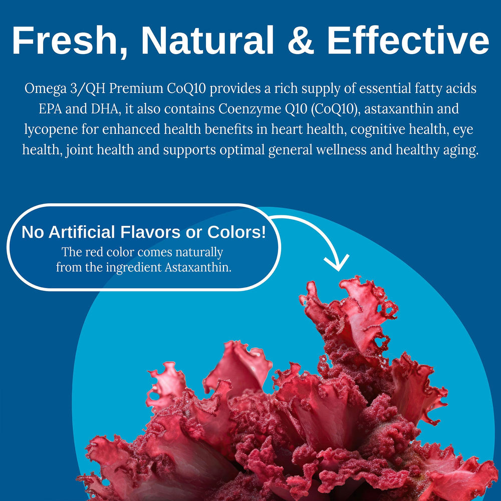 Close-up of softgel texture in Xtendlife Omega 3 QH capsules.