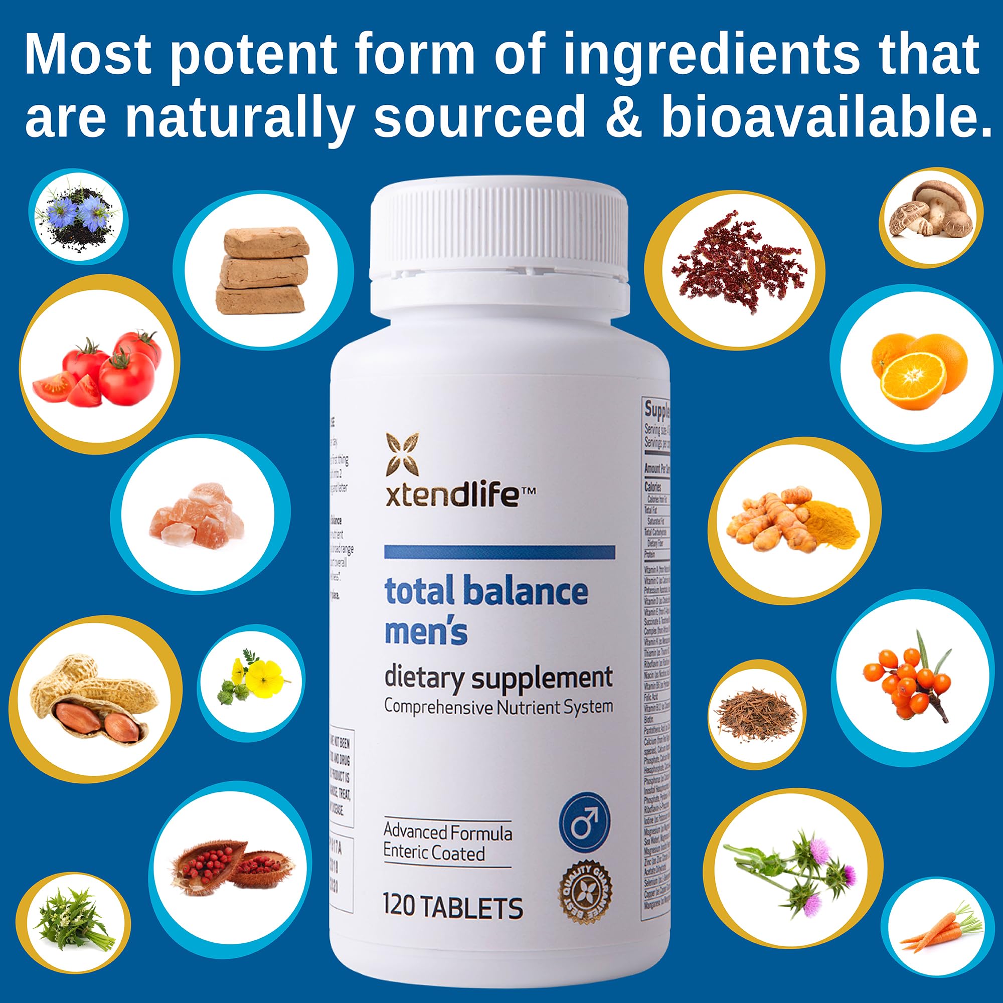 Xtendlife Total Balance certifications badge on box highlighting quality assurance