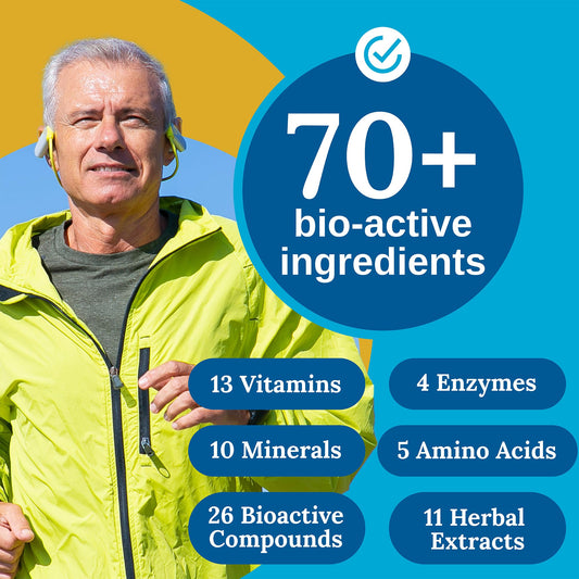 Xtendlife Total Balance label closeup emphasizing diverse nutrient blend for immune support