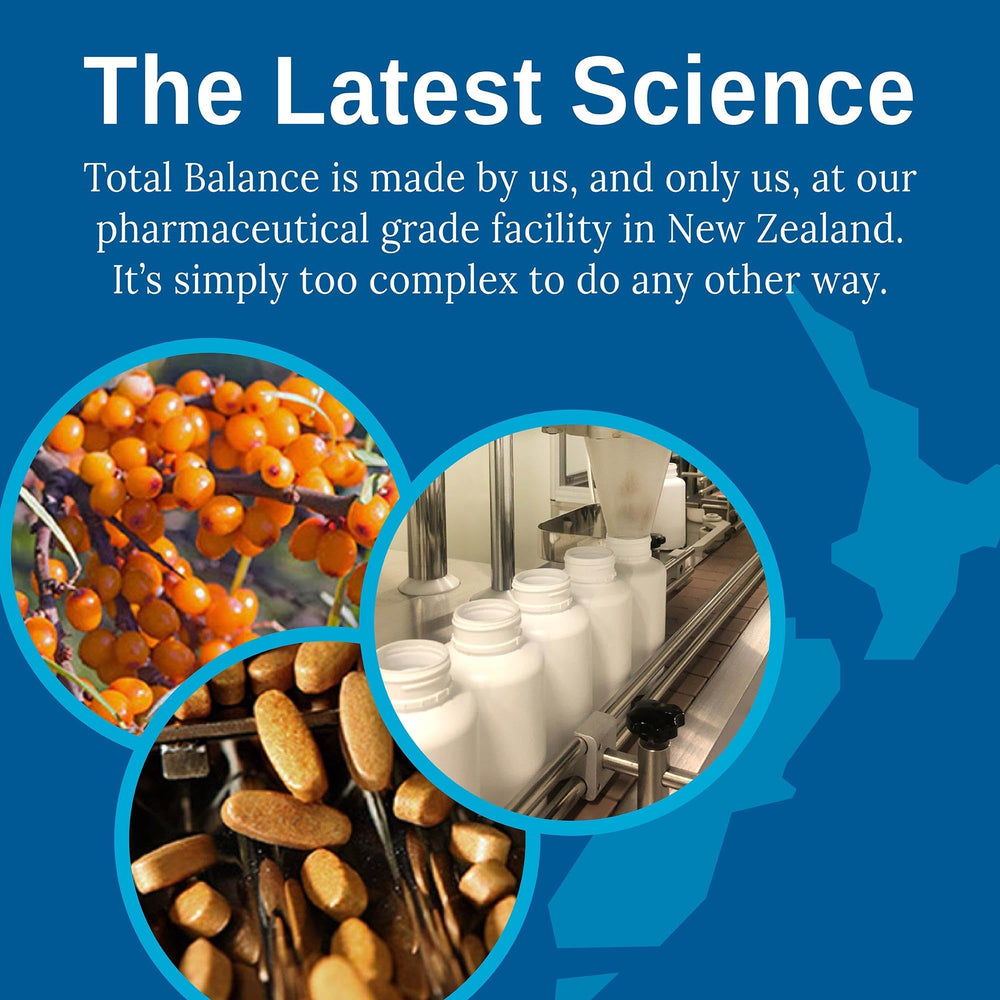 Xtendlife Total Balance packaging emphasizes heart, brain, and digestive health benefits.