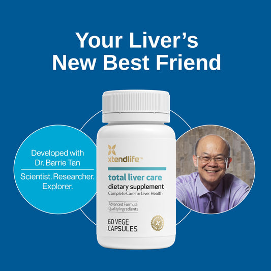 Xtendlife Total Liver Care bottle label highlights milk thistle and detox focus