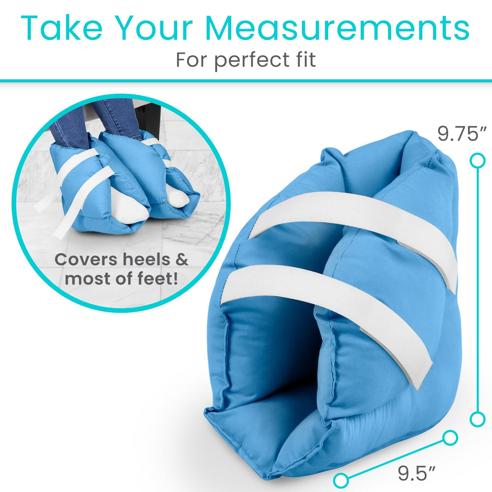 Xtra-Comfort heel pillows adjust to fit any foot size securely.