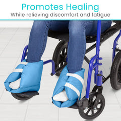 Xtra-Comfort heel pillows have a non-slip base for stable use.
