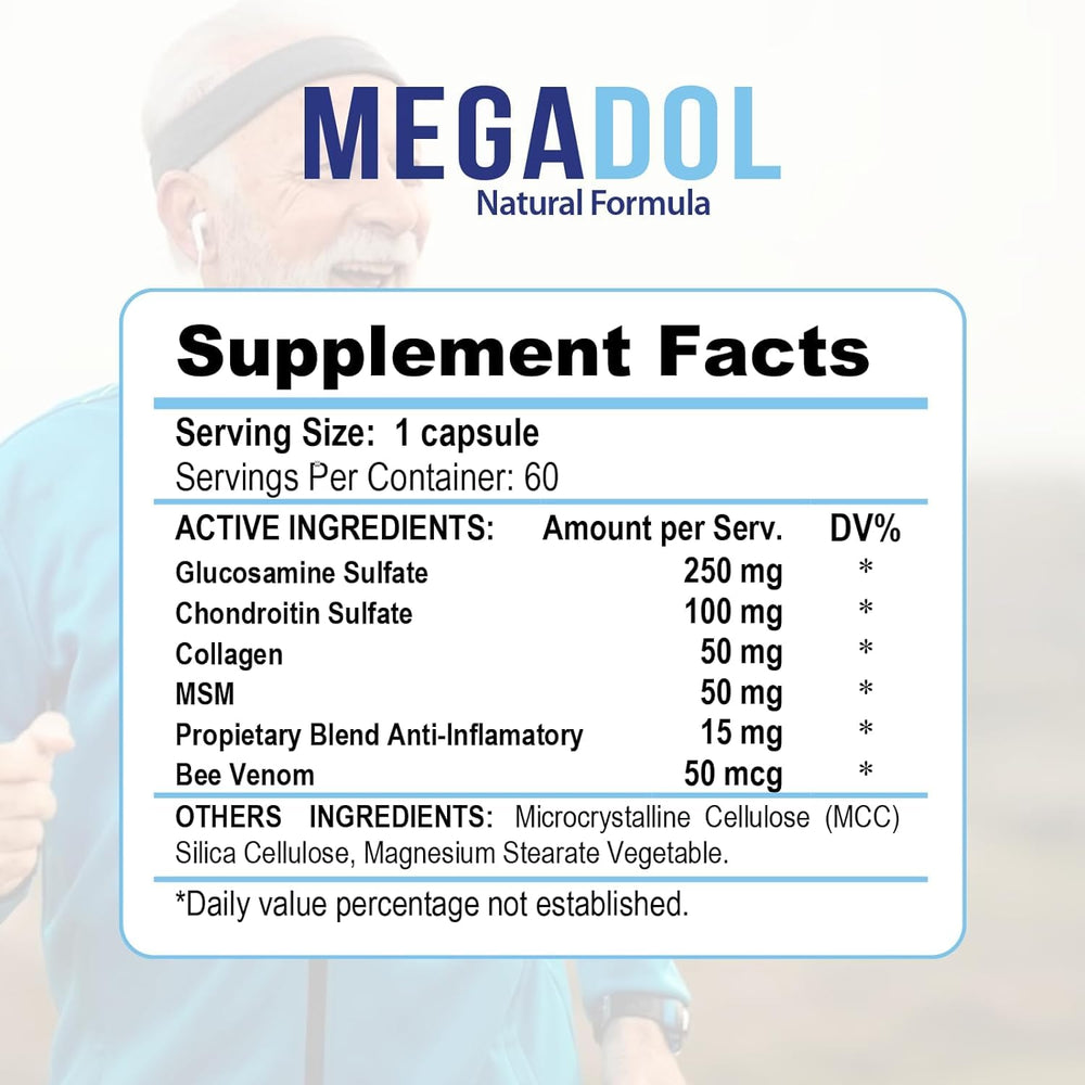 Xtreme Power Belt Megadol capsules ready for a two-daily-dose routine to support mobility.