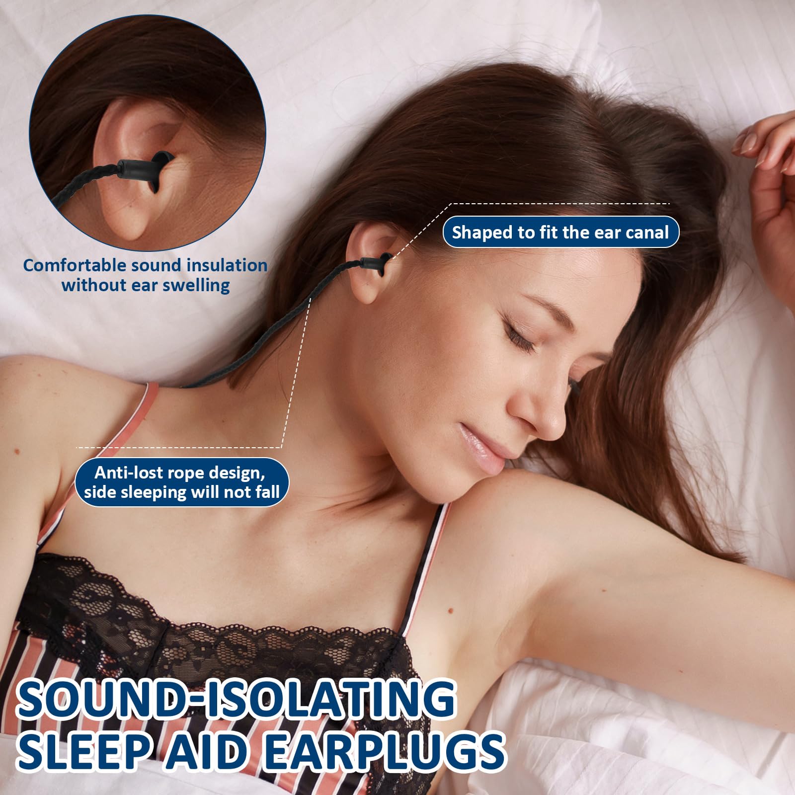 Xuhal detachable rope feature keeps earplugs secure and easy to dry after use.