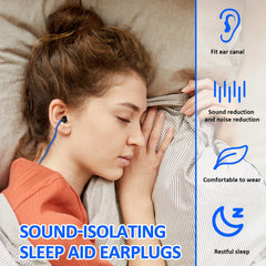 Xuhal ear plugs with blue cords shown for durable daily use.