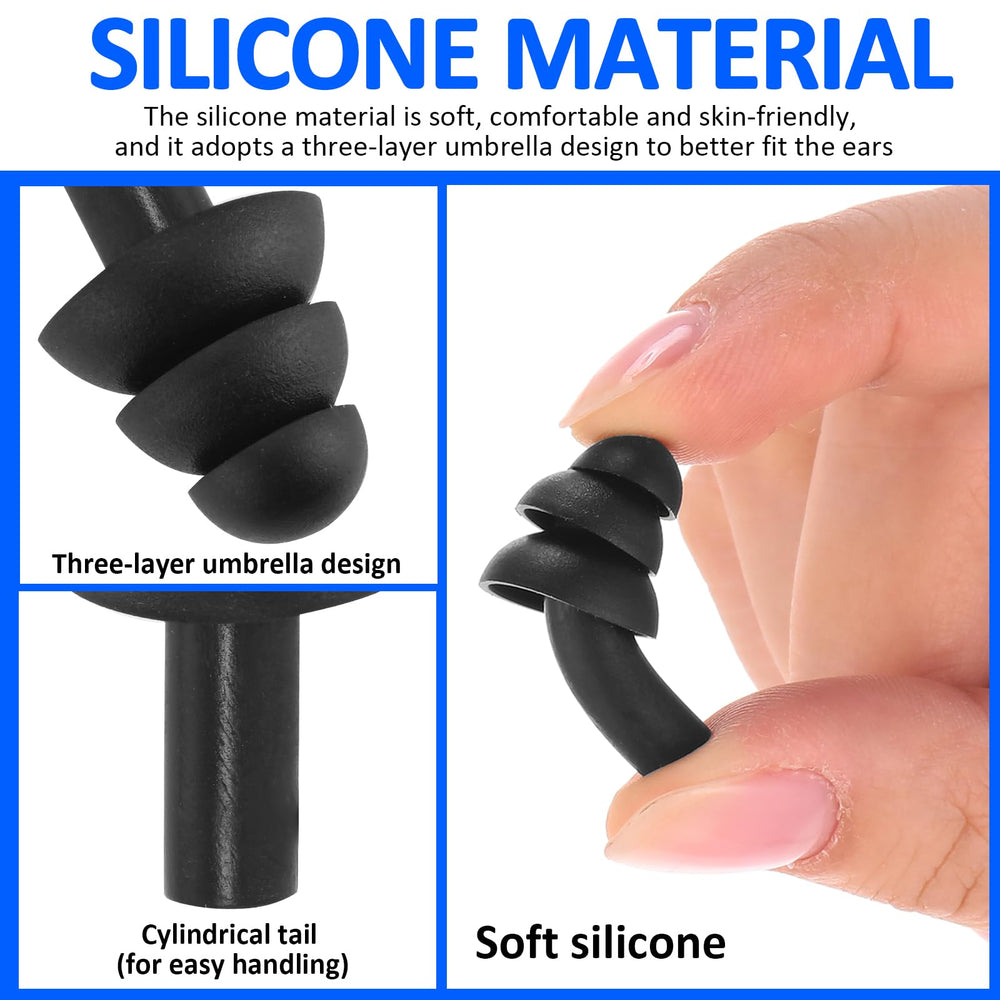 Xuhal silicone ear plugs offering comfort-fit for long wear.