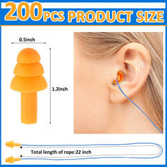 Xuhal soft silicone corded ear plugs with waterproof construction.
