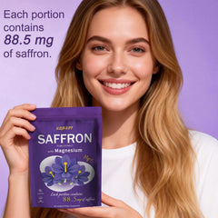 XUHUIT saffron softgels arranged with packaging for everyday routine