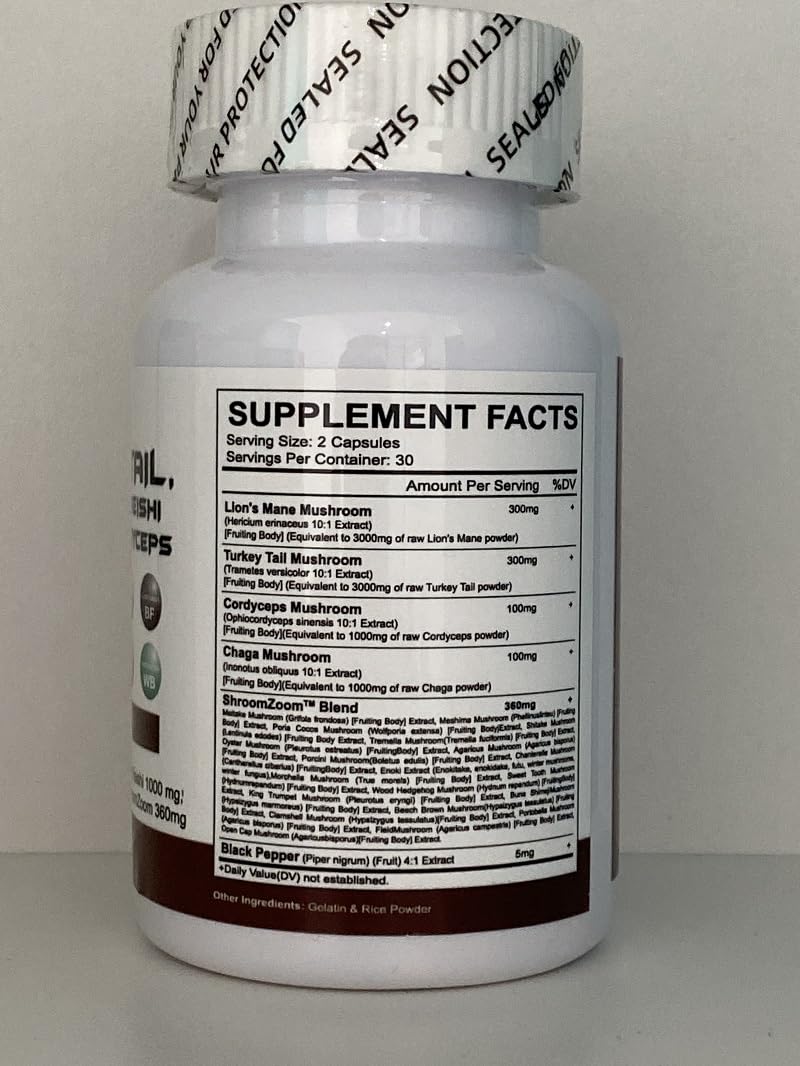 Xuore ingredients chart highlights sea moss shilajit and mushrooms for versatility.