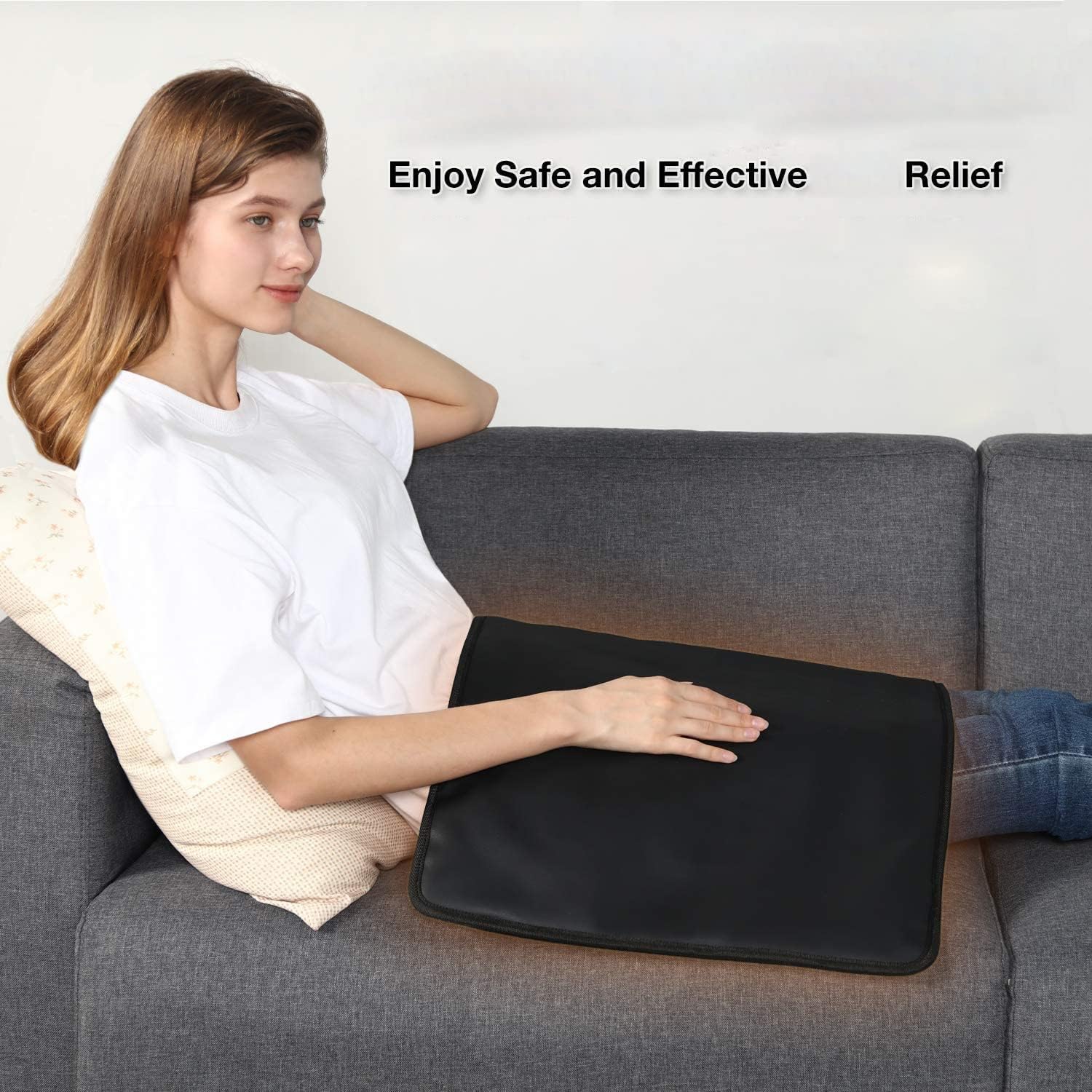 XUYU FIR pad on sofa offers convenient home spa warmth