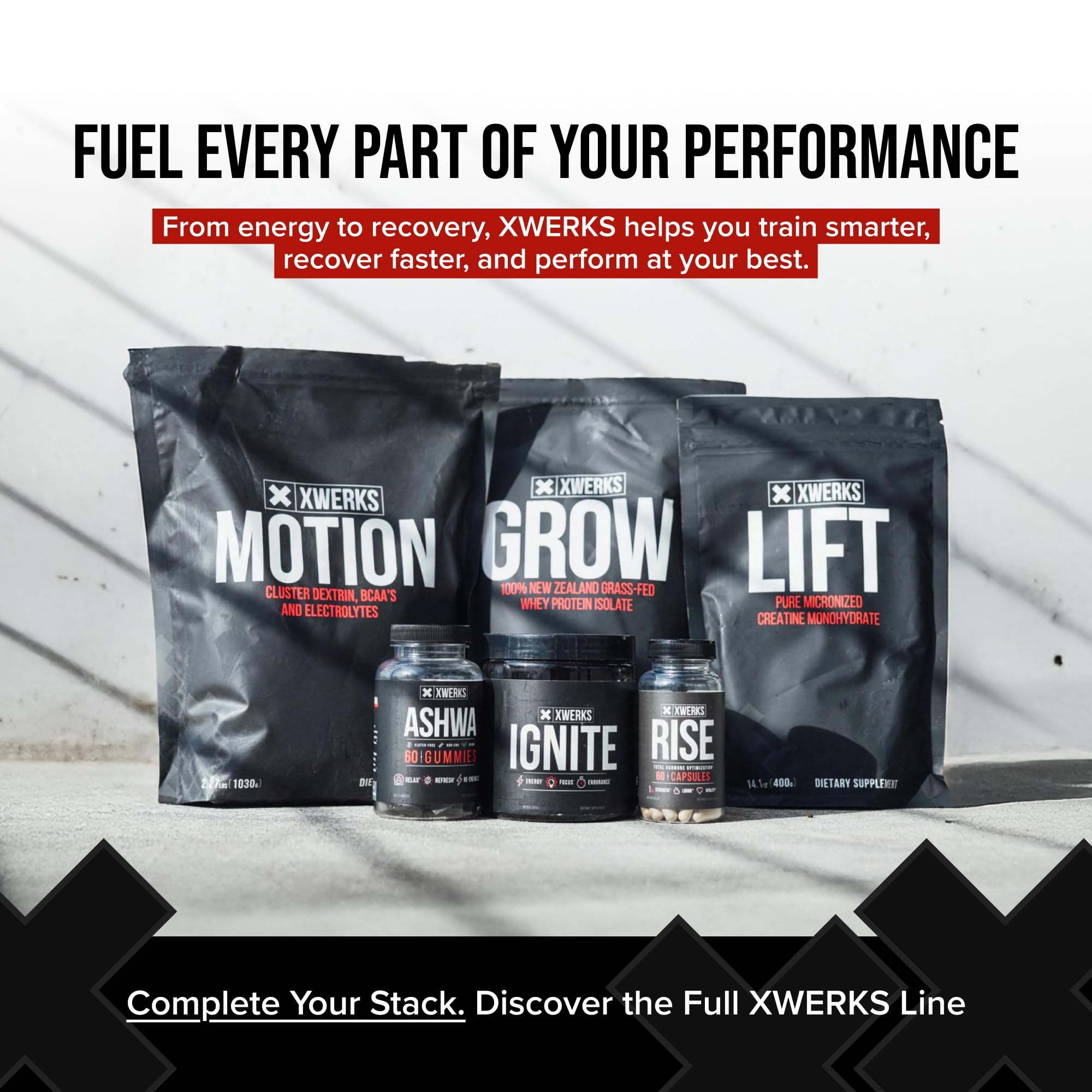 XWERKS Grow pour image highlights fast absorption for quick energy.