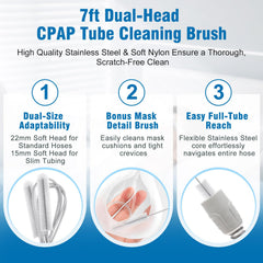 Xykzra 7ft tube brush cleans 22mm and 15mm hoses