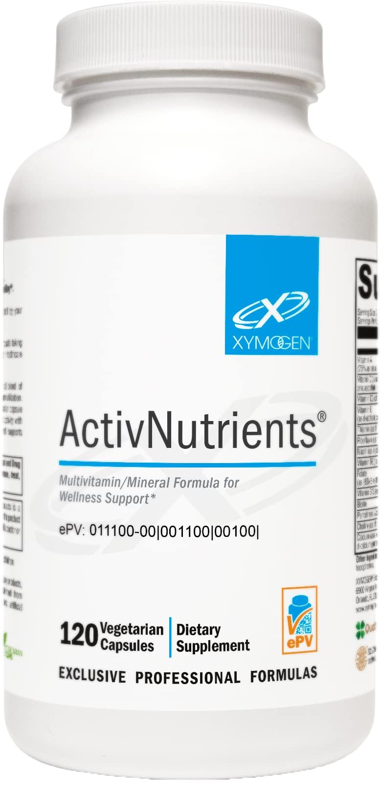 XYMOGEN ActivNutrients bottle front for daily wellness support.