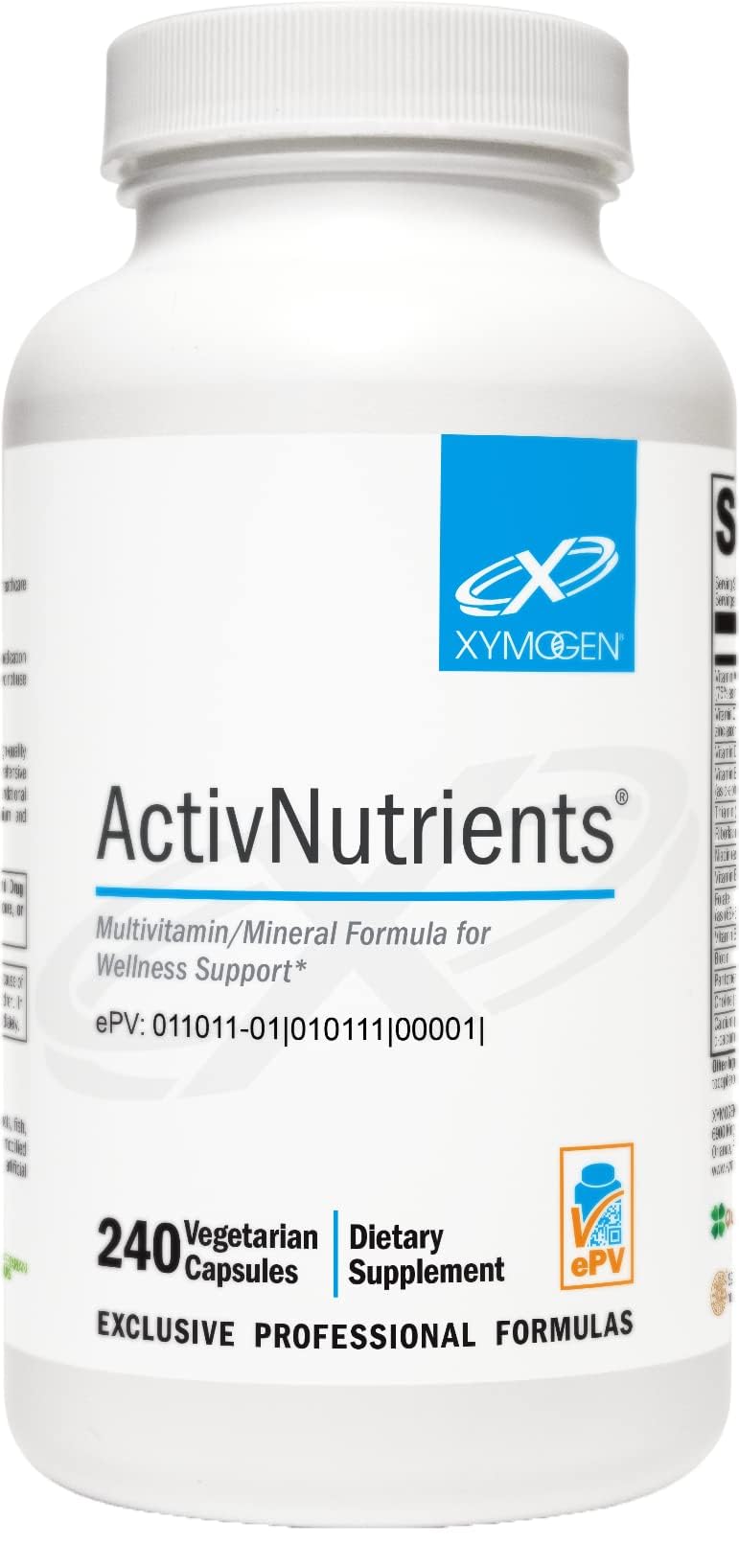 XYMOGEN ActivNutrients bottle front for daily wellness and energy support.