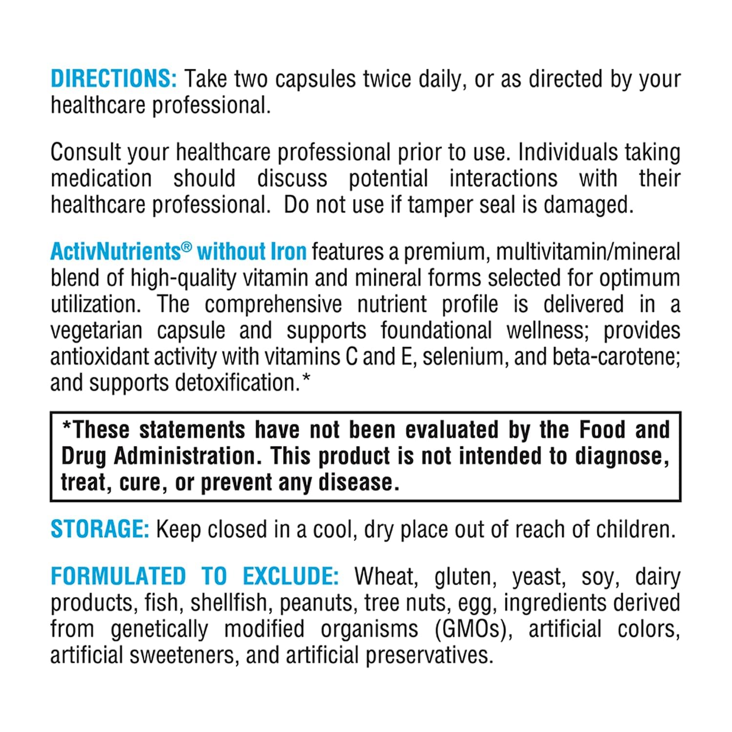XYMOGEN ActivNutrients Without Iron bottle on desk indicates daily convenience.