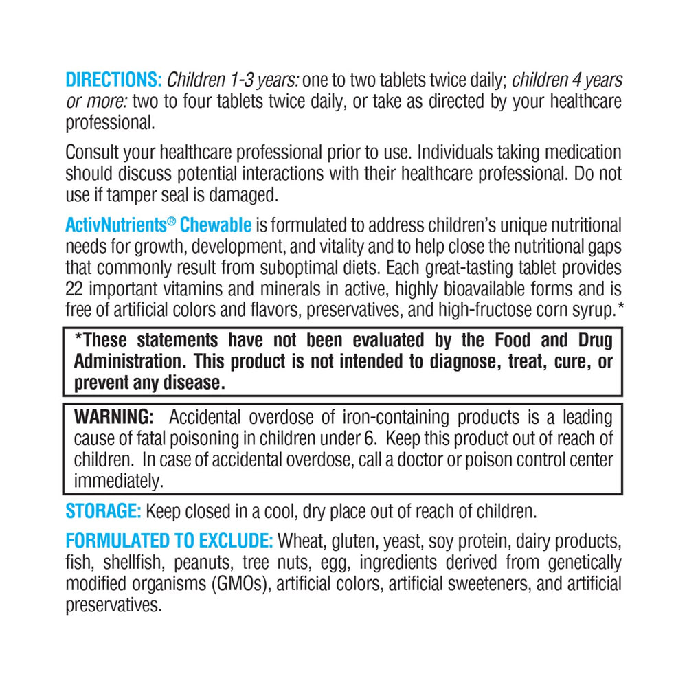 Texture and color of XYMOGEN ActivNutrients chewable tablets