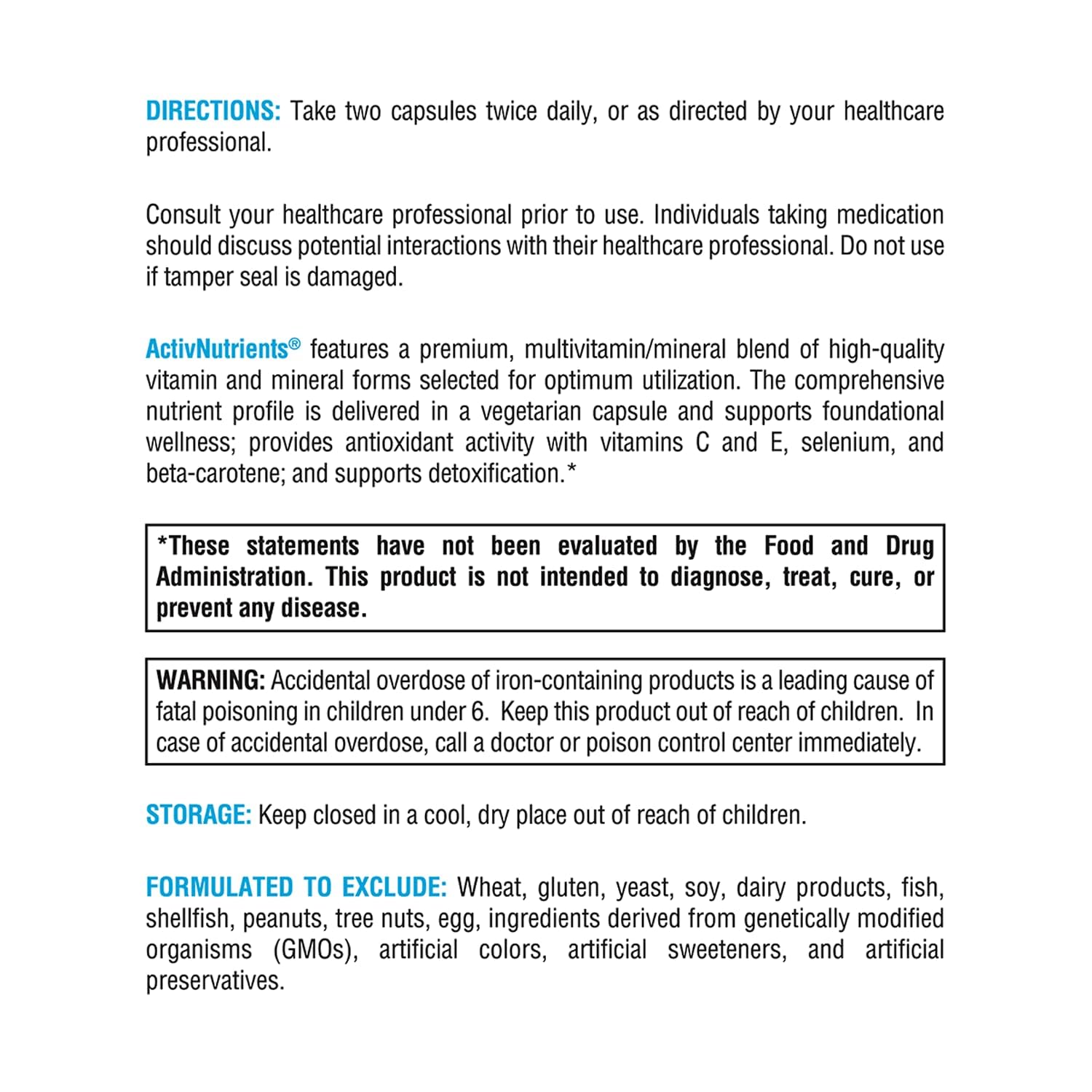XYMOGEN ActivNutrients icon set shows antioxidants and immune support nutrients.