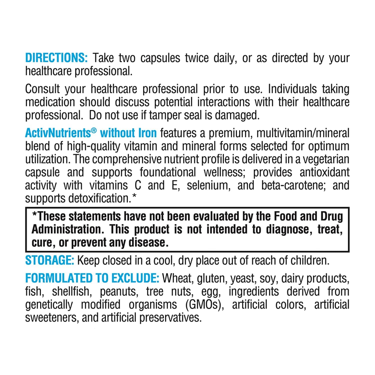Ingredients panel shows gluten-free, dairy-free, and non-GMO formulation.