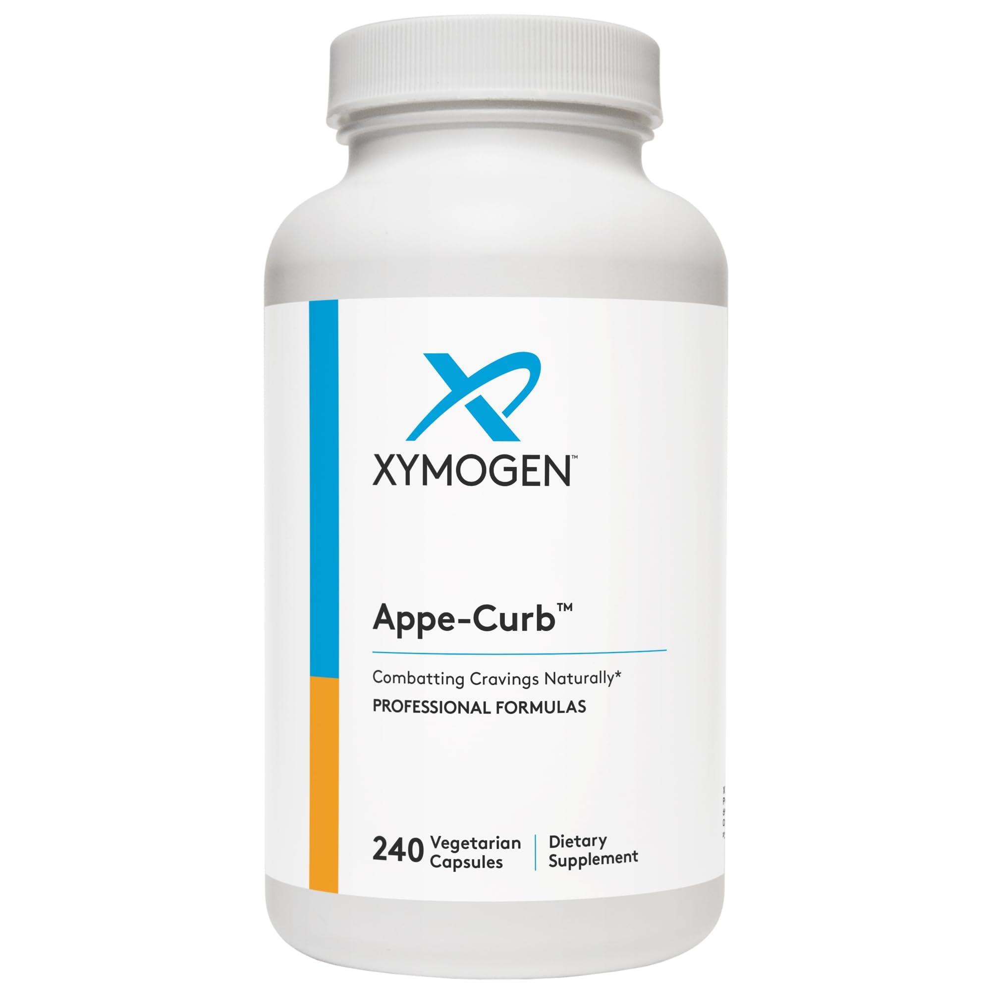 XYMOGEN Appe-Curb bottle front view highlights craving support on the go.