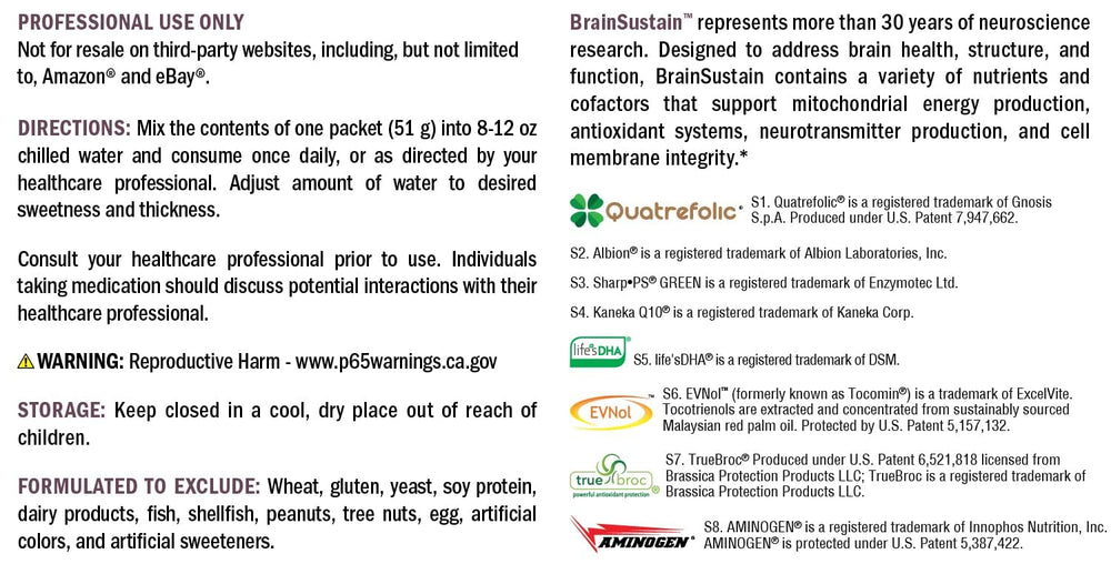 BrainSustain packaging emphasizes brain health support and clean ingredients.