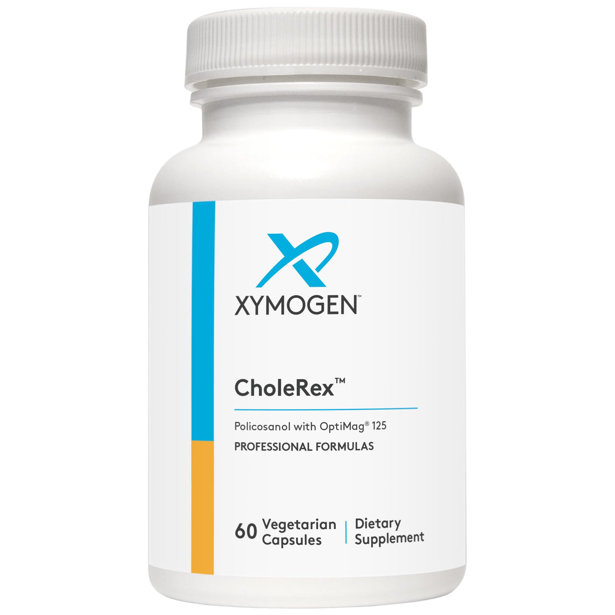 XYMOGEN CholeRex bottle front showing the supplement for lipid health support.
