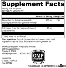 XYMOGEN CholeRex ingredients panel focusing on policosanol.