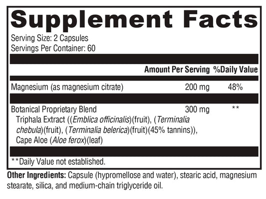 Xymogen ColonX bottle label highlights key ingredients for digestion