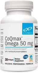 XYMOGEN CoQmax Omega 50 mg bottle ready for daily cardiovascular support