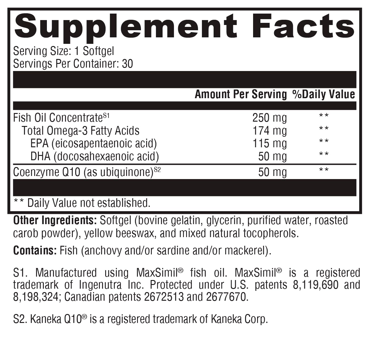 XYMOGEN CoQmax Omega softgels resting in hand for easy daily intake