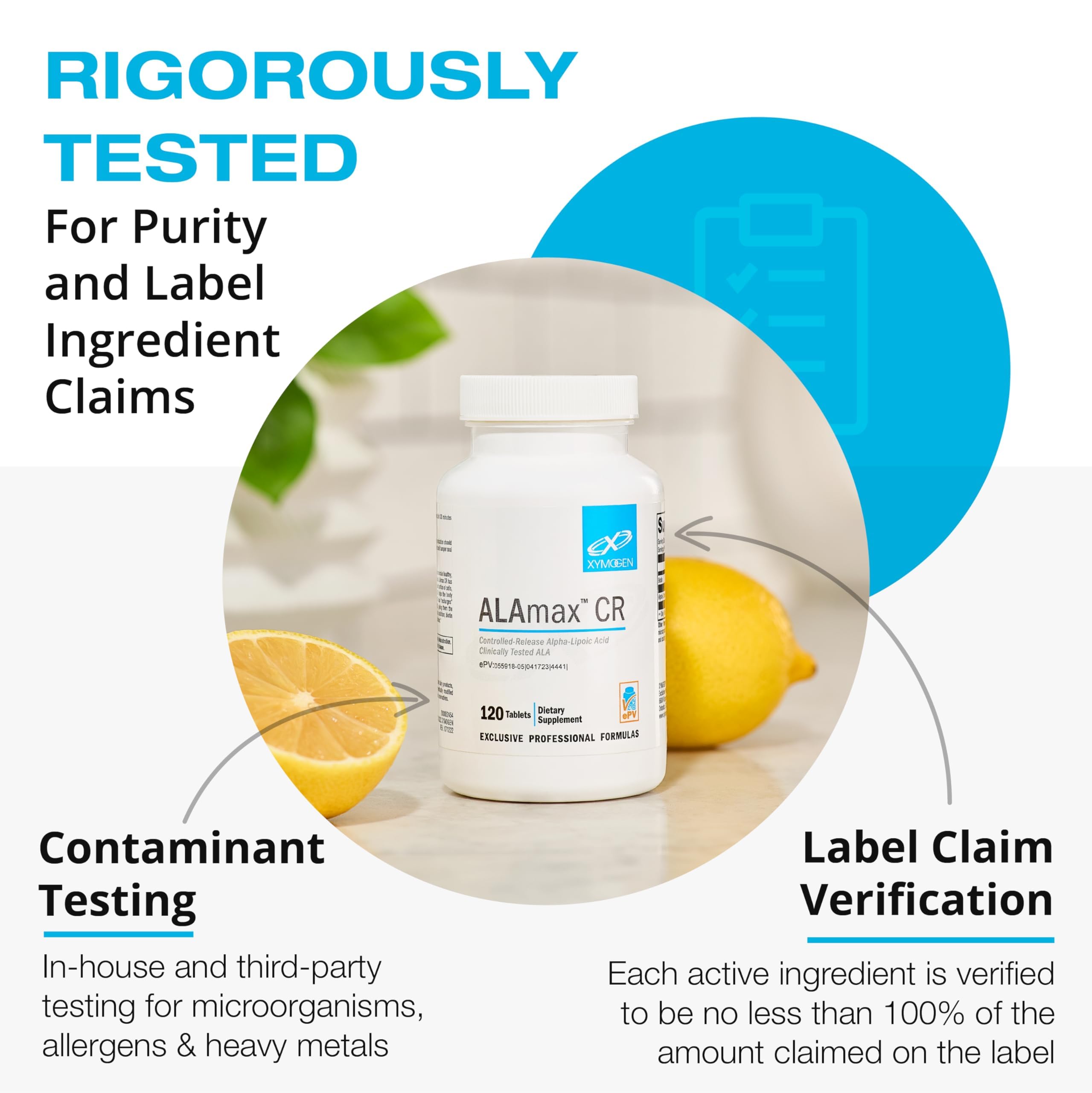Nutrition facts panel on XYMOGEN D3 5000 IU softgels package for transparency.